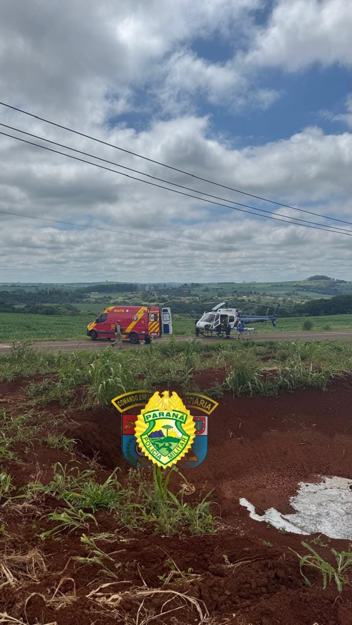 0d24e9cb-8fb3-4b1d-b991-2ae4e7c2e8ef Jovem Fica Gravemente Ferido em Acidente na PR-538